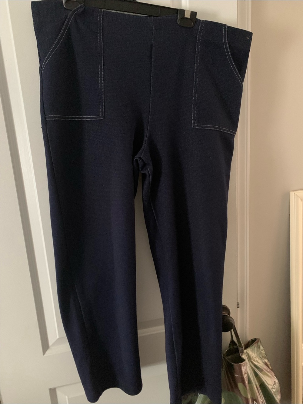 Women’s Navy Stretch Pull-On Denim Like Pants